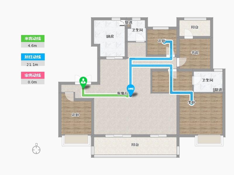 江苏省-泰州市-金通海棠湾-133.00-户型库-动静线