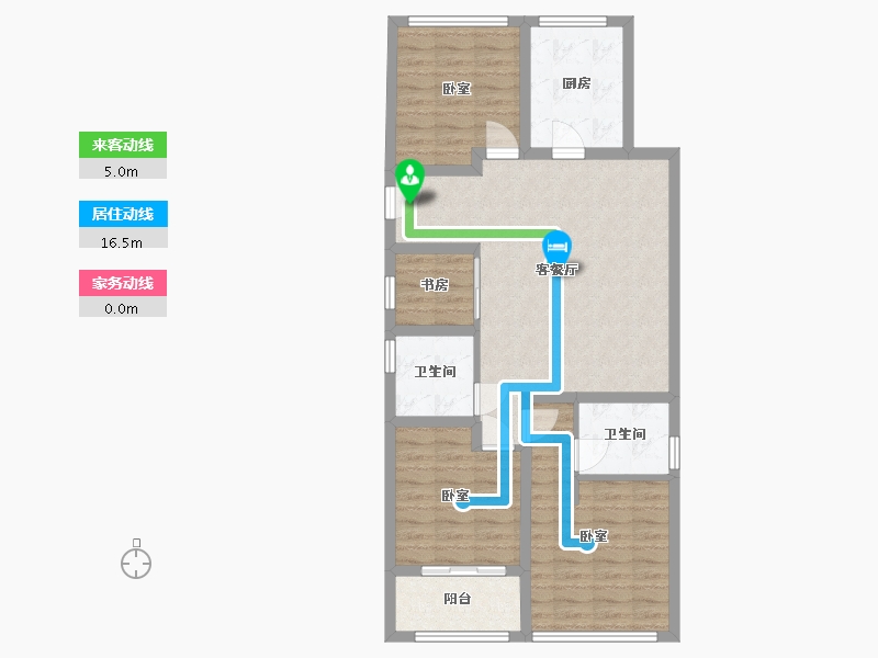 浙江省-杭州市-万科融信西雅图-87.83-户型库-动静线