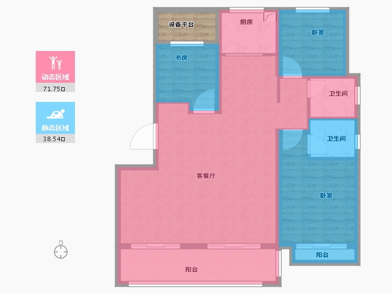 安徽省-合肥市-琥珀蜀熙府-103.00-户型库-动静分区