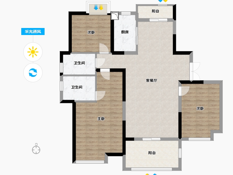 江西省-南昌市-公园壹号-110.00-户型库-采光通风