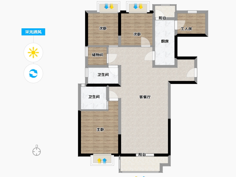 江西省-南昌市-滨江明珠-114.01-户型库-采光通风