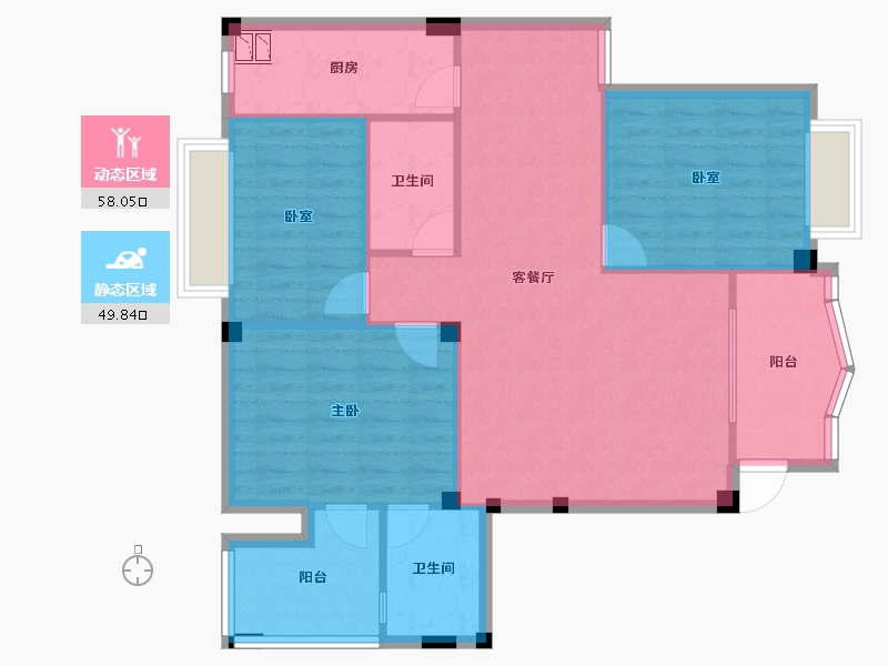 福建省-泉州市-湖光山舍-97.65-户型库-动静分区