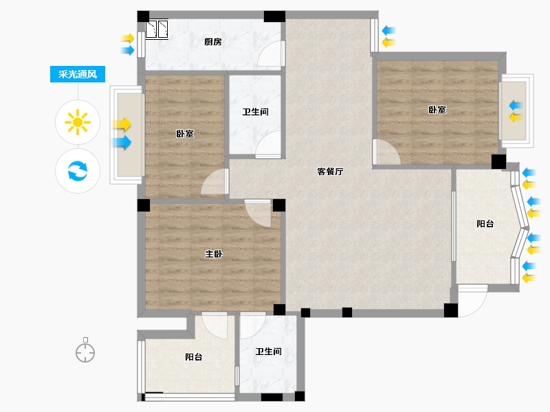 福建省-泉州市-湖光山舍-97.65-户型库-采光通风