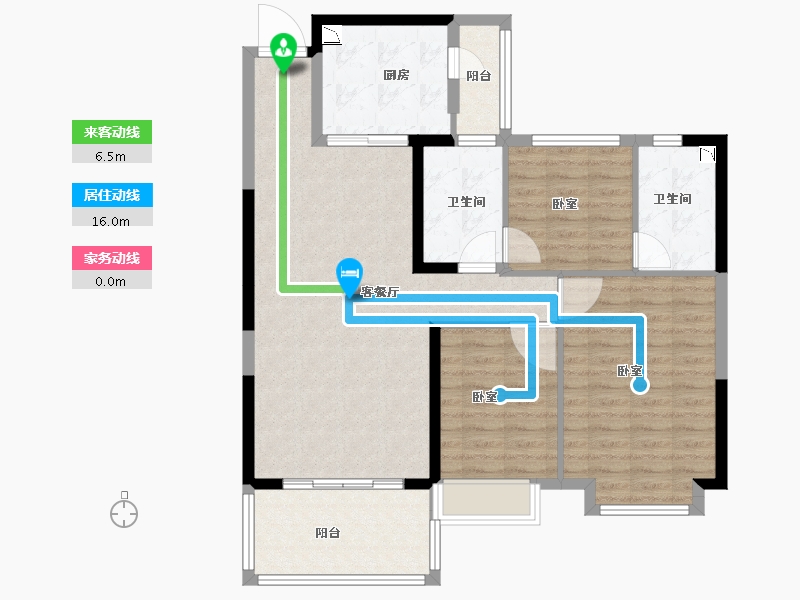 福建省-龙岩市-恒大绿洲三期天璟苑-102.00-户型库-动静线