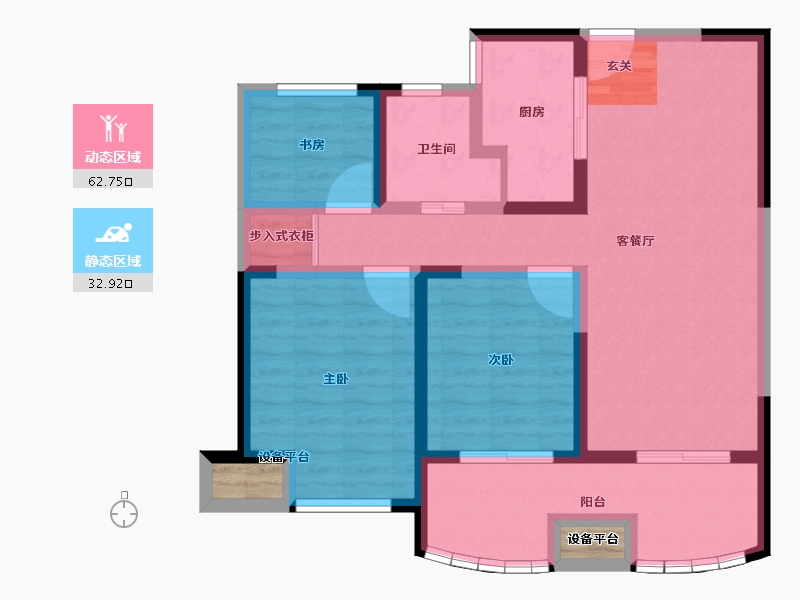 江苏省-常州市-万泰国际广场檀香湾-86.55-户型库-动静分区