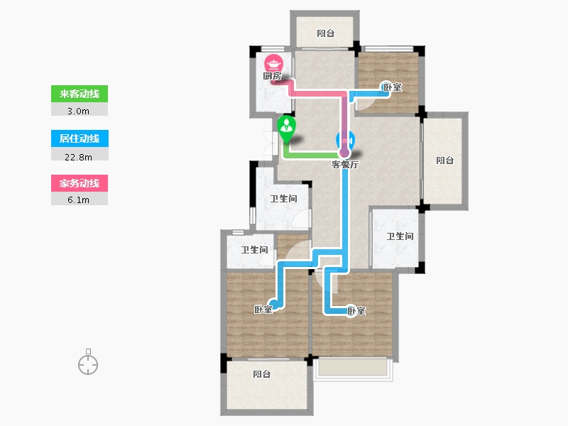 浙江省-嘉兴市-嘉兴恒大香湖左岸-111.00-户型库-动静线