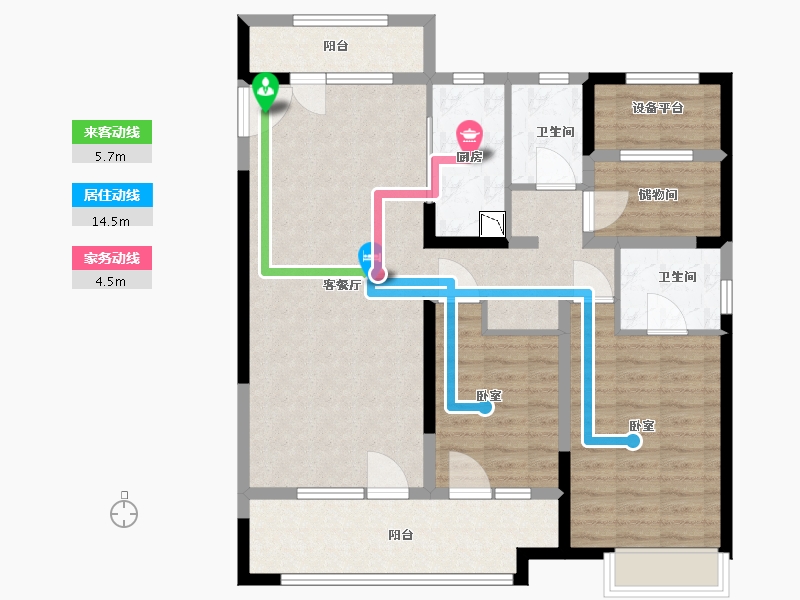 宁夏回族自治区-银川市-银川融创城-106.00-户型库-动静线