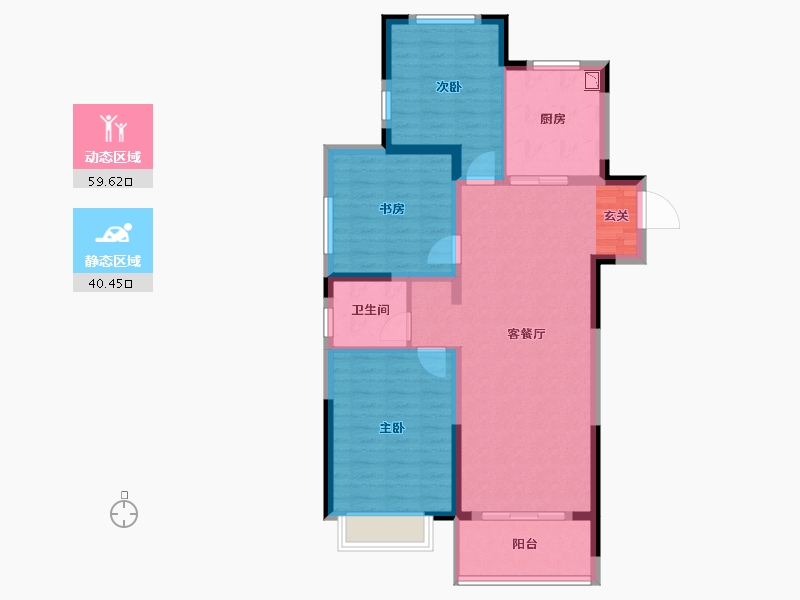 安徽省-阜阳市-海亮幸福里北郡-90.01-户型库-动静分区