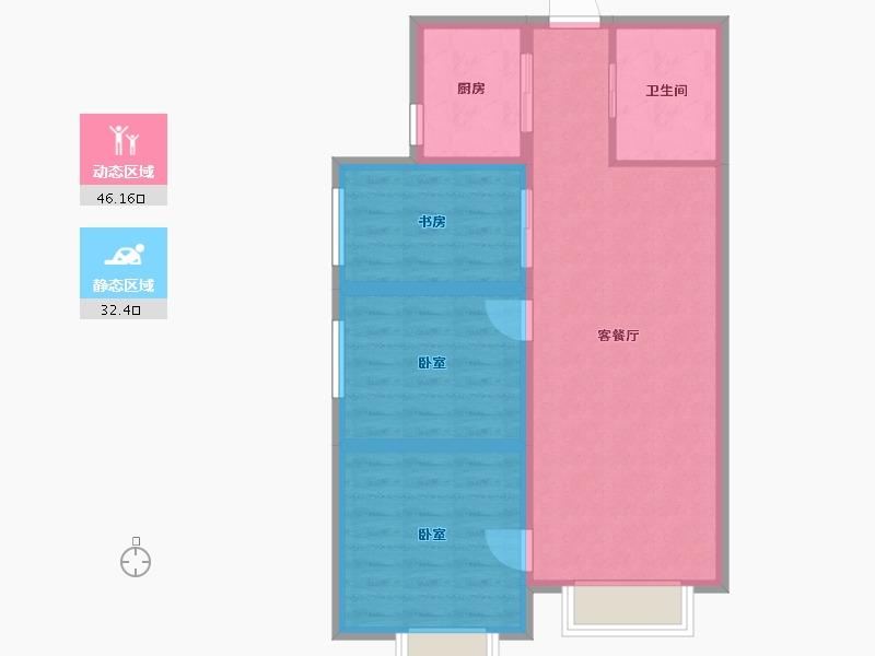 新疆维吾尔自治区-乌鲁木齐市-通嘉东方御景-70.38-户型库-动静分区