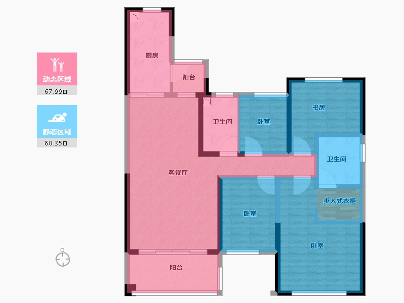 福建省-龙岩市-恒大绿洲三期天璟苑-114.00-户型库-动静分区