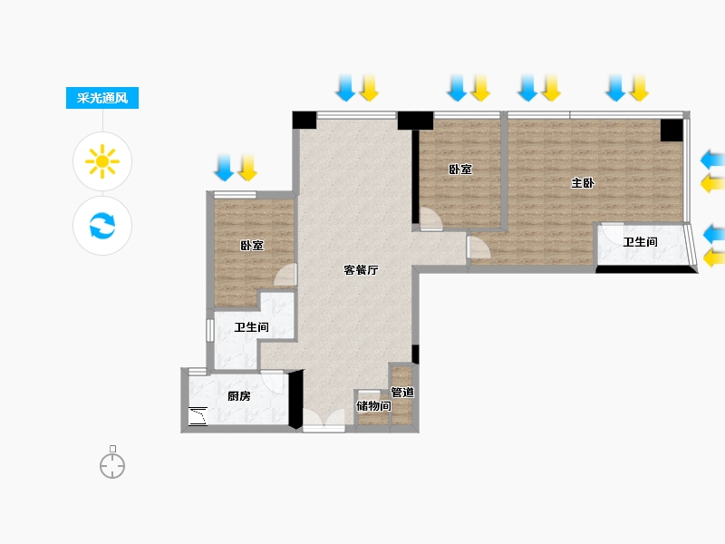 四川省-成都市-铂悦华庭-110.53-户型库-采光通风