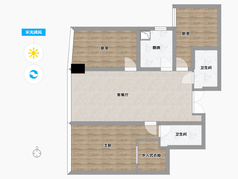 四川省-成都市-铂悦华庭-78.13-户型库-采光通风