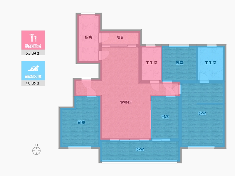 四川省-南充市-原融·华府壹号-109.60-户型库-动静分区