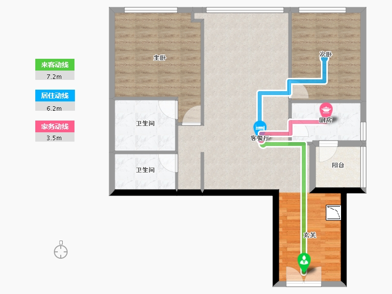 四川省-成都市-重庆来福士住宅-85.70-户型库-动静线