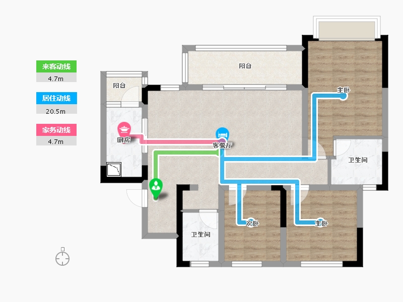 四川省-绵阳市-东原华宇朗阅-87.45-户型库-动静线