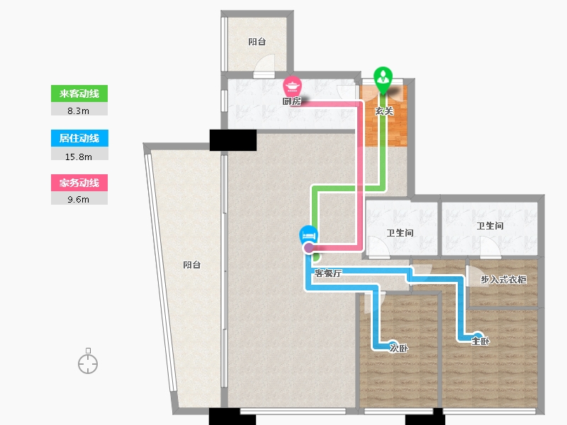 四川省-成都市-重庆来福士住宅-136.64-户型库-动静线