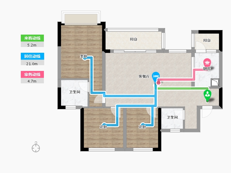 四川省-绵阳市-东原华宇朗阅-87.99-户型库-动静线