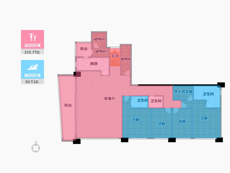 四川省-成都市-重庆来福士住宅-237.58-户型库-动静分区