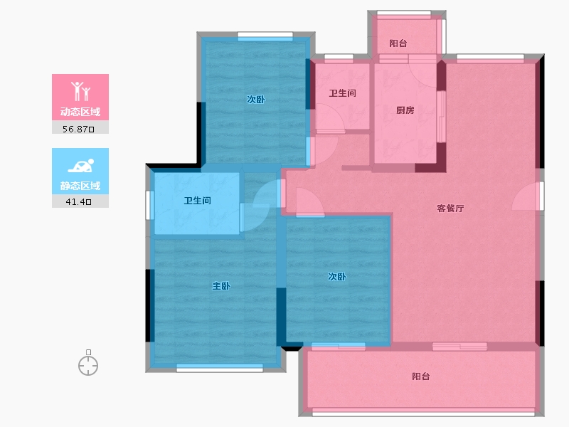 四川省-巴中市-置信城壹号院-87.65-户型库-动静分区