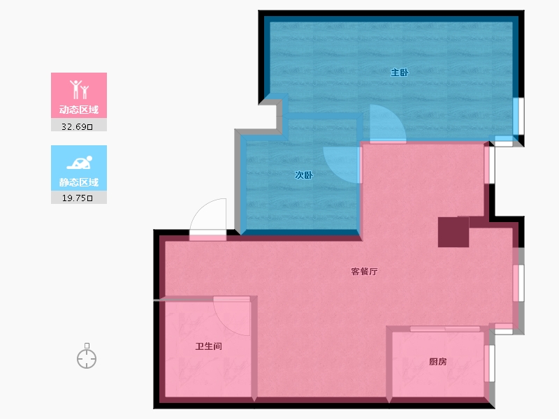 四川省-成都市-锦城南府猫先生-46.31-户型库-动静分区