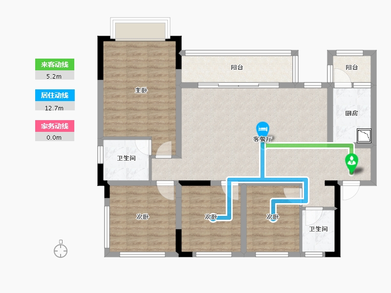 四川省-绵阳市-东原华宇朗阅-95.98-户型库-动静线