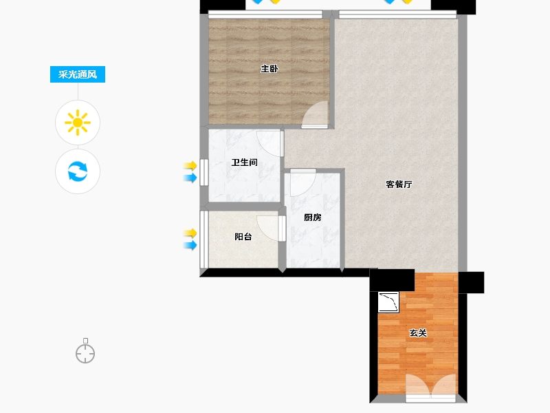 四川省-成都市-重庆来福士住宅-63.50-户型库-采光通风