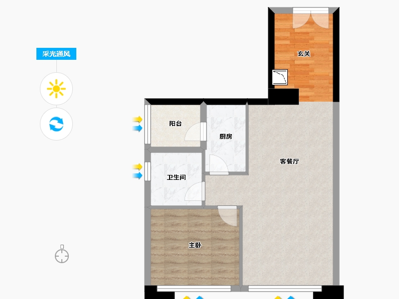 四川省-成都市-重庆来福士住宅-63.92-户型库-采光通风