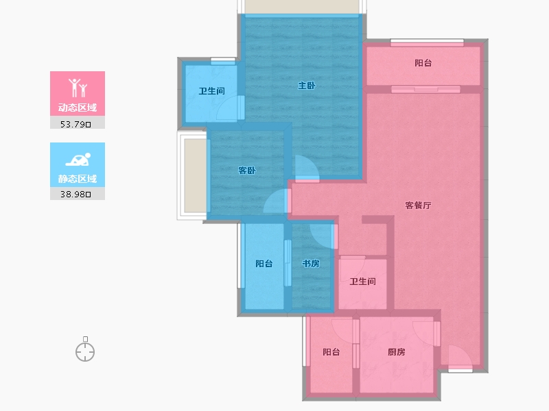 四川省-内江市-莱菲特广场-80.58-户型库-动静分区