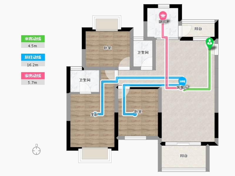 四川省-成都市-嘉裕第六洲悠泊屿-77.87-户型库-动静线