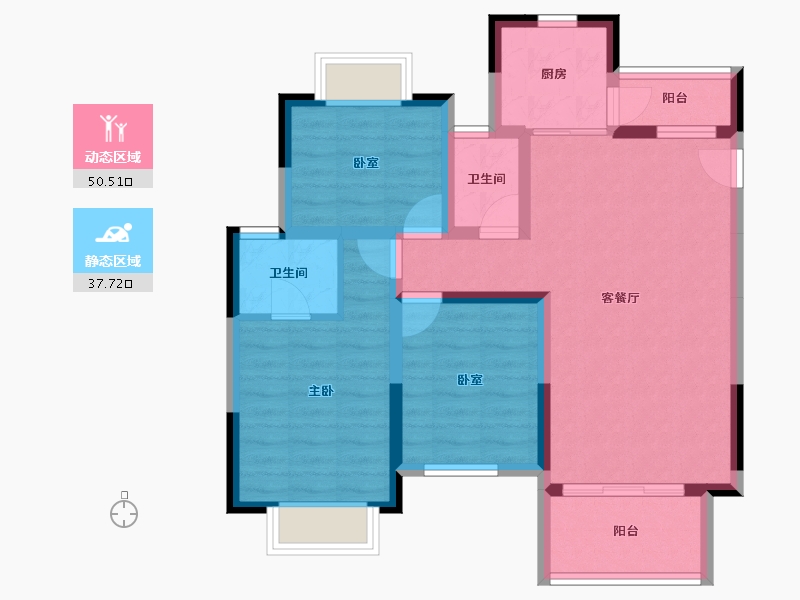 四川省-成都市-嘉裕第六洲悠泊屿-77.87-户型库-动静分区