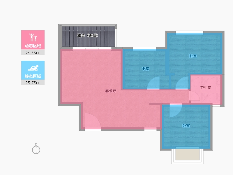 四川省-成都市-宝信青城-53.67-户型库-动静分区