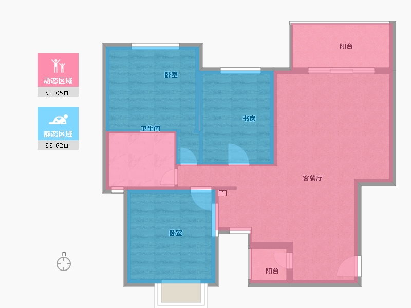 四川省-成都市-宝信青城-76.72-户型库-动静分区