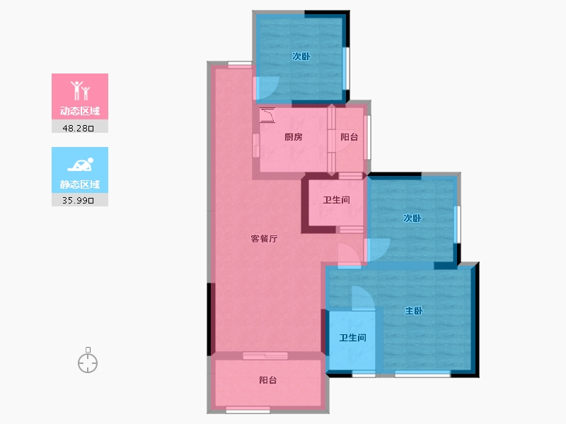 四川省-巴中市-阳光中心城-72.76-户型库-动静分区