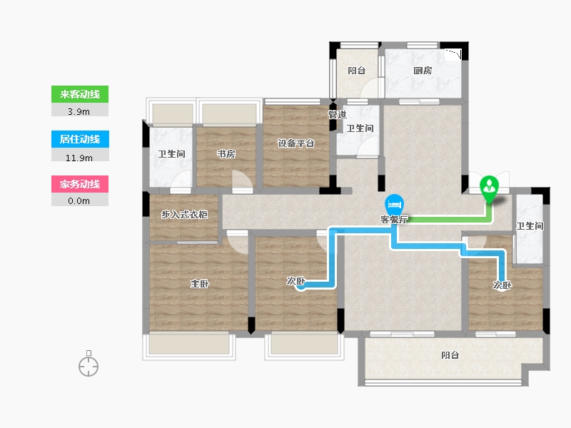 广西壮族自治区-桂林市-桂林吾悦华府-120.39-户型库-动静线