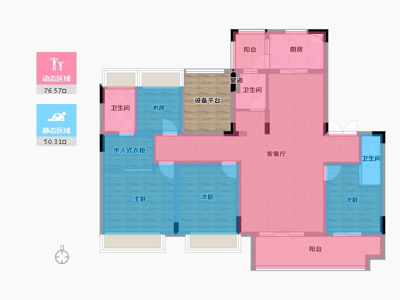 广西壮族自治区-桂林市-桂林吾悦华府-120.39-户型库-动静分区