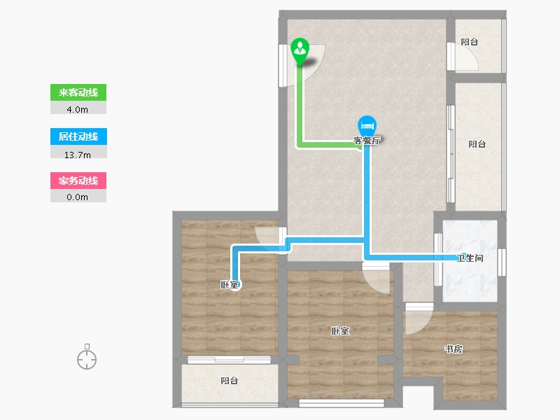 四川省-成都市-宝信青城-76.12-户型库-动静线