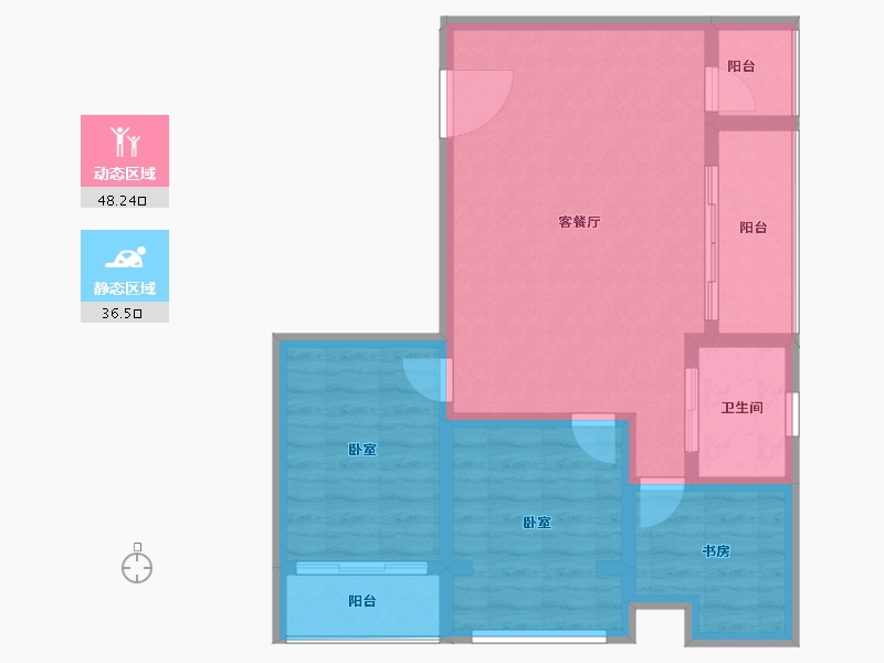 四川省-成都市-宝信青城-76.12-户型库-动静分区