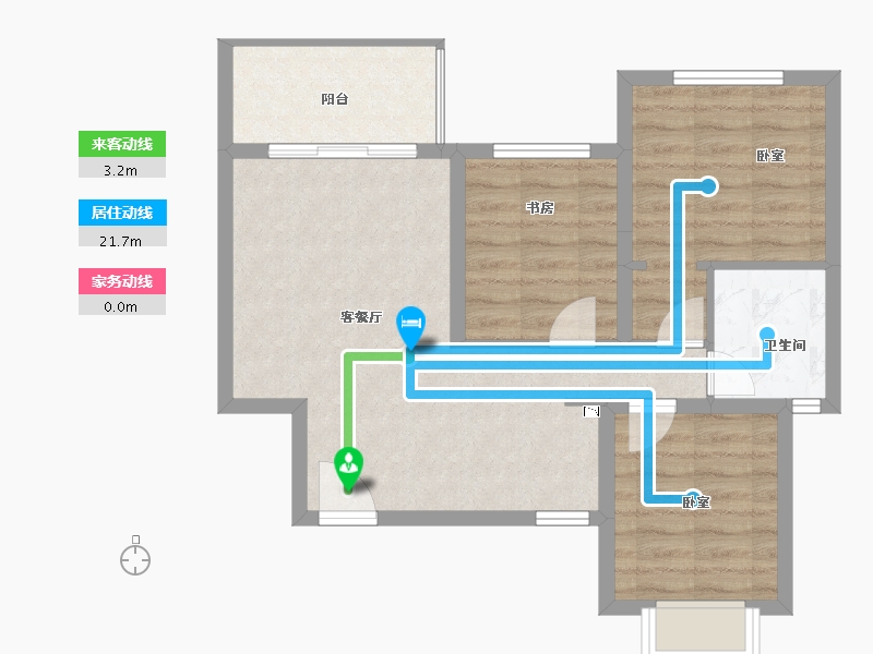 四川省-成都市-宝信青城-66.54-户型库-动静线