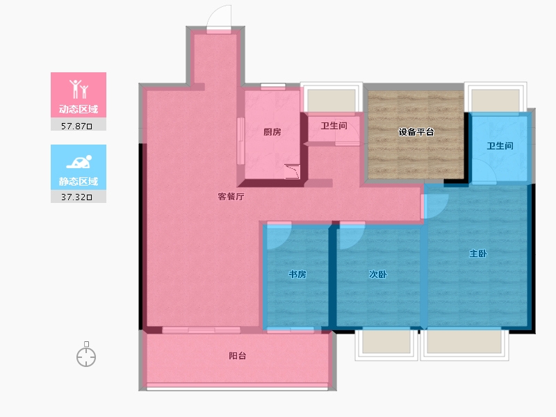 广西壮族自治区-桂林市-桂林吾悦华府-92.17-户型库-动静分区