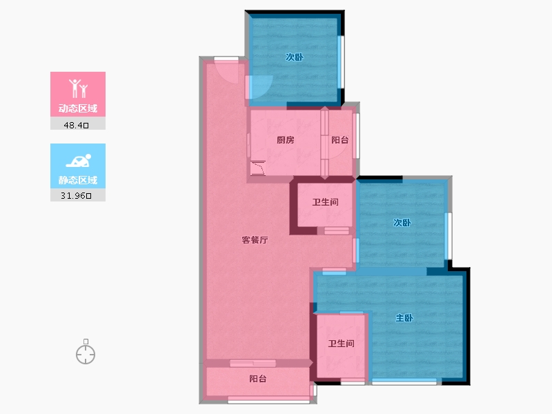 四川省-巴中市-阳光中心城-69.30-户型库-动静分区