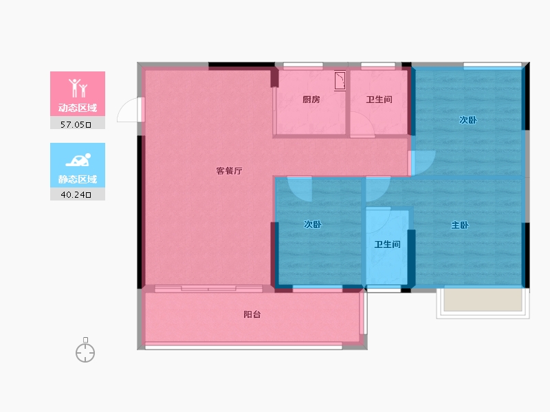 广西壮族自治区-桂林市-阳光家园-87.75-户型库-动静分区