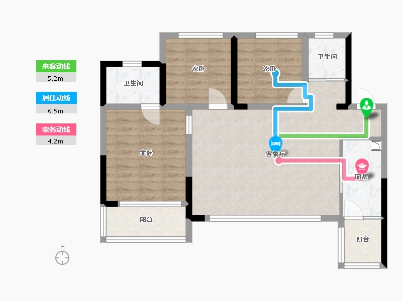 四川省-巴中市-阳光中心城-80.07-户型库-动静线