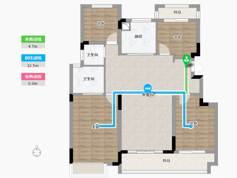 湖南省-长沙市-奥园世家-103.19-户型库-动静线