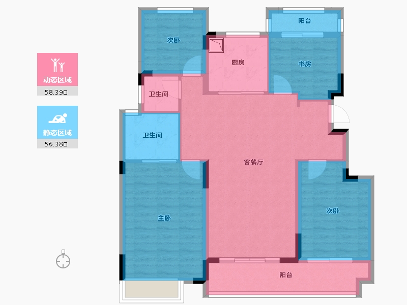 湖南省-长沙市-奥园世家-103.19-户型库-动静分区