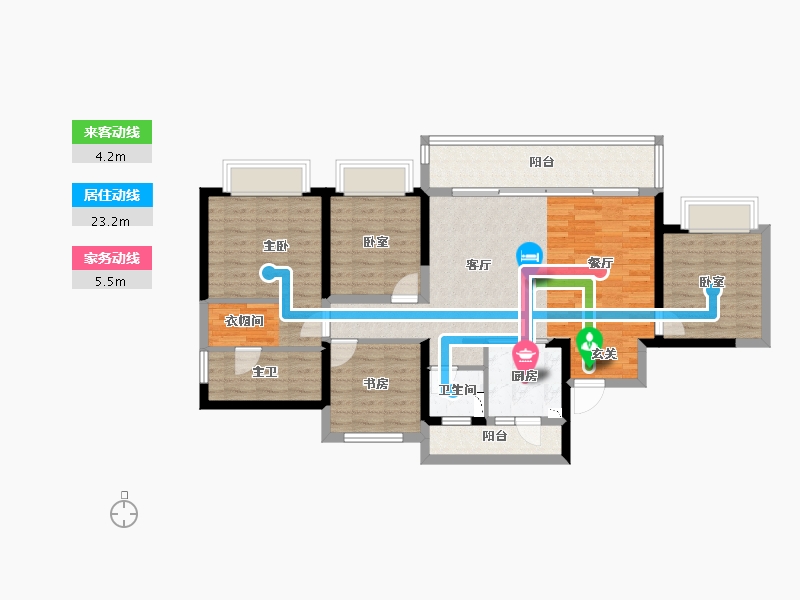 四川省-成都市-融创玖棠府住宅-102.16-户型库-动静线