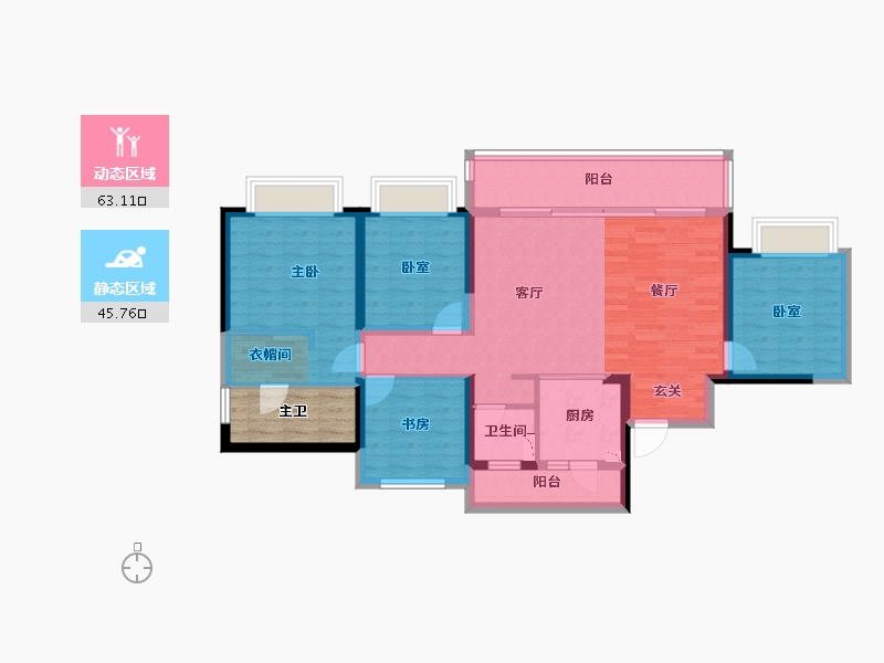 四川省-成都市-融创玖棠府住宅-102.16-户型库-动静分区