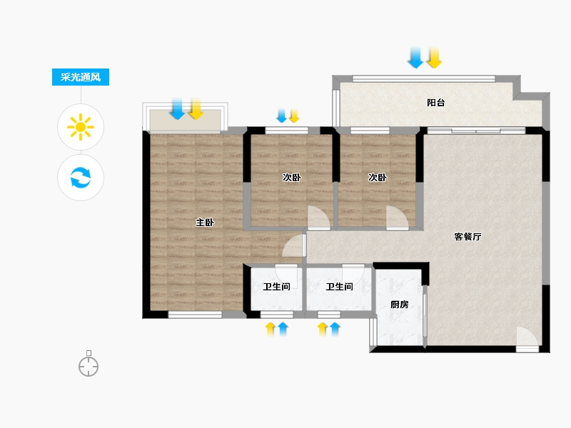 广西壮族自治区-桂林市-阳光家园-97.99-户型库-采光通风