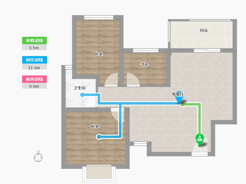 四川省-成都市-宝信青城-66.52-户型库-动静线