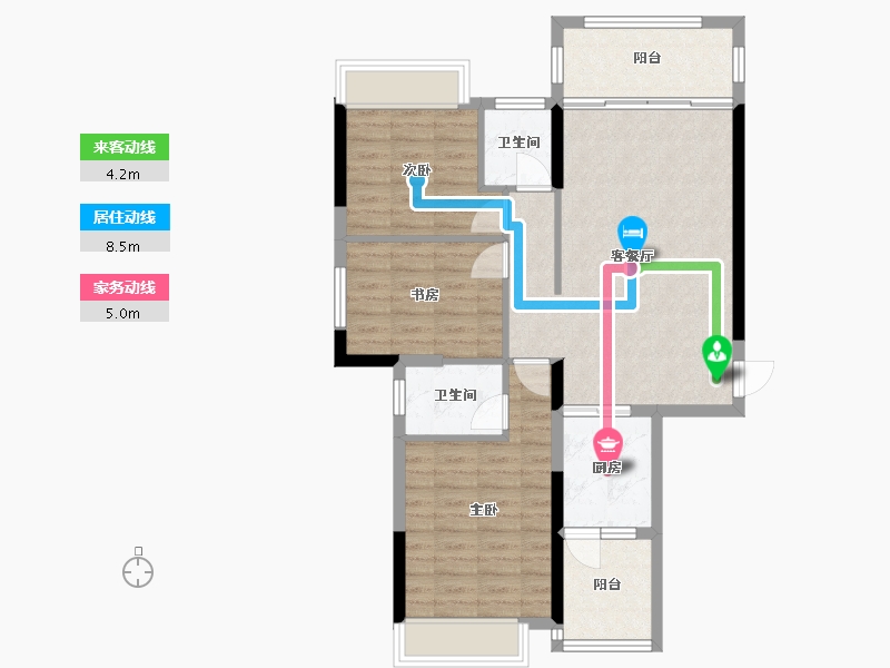 广西壮族自治区-桂林市-阳光家园-84.11-户型库-动静线