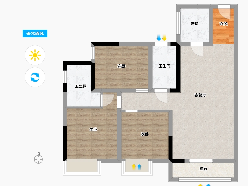 四川省-巴中市-依山郡-82.91-户型库-采光通风